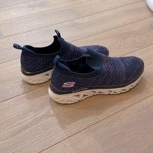 Blue and purple skechers slip on size 8 1/2.